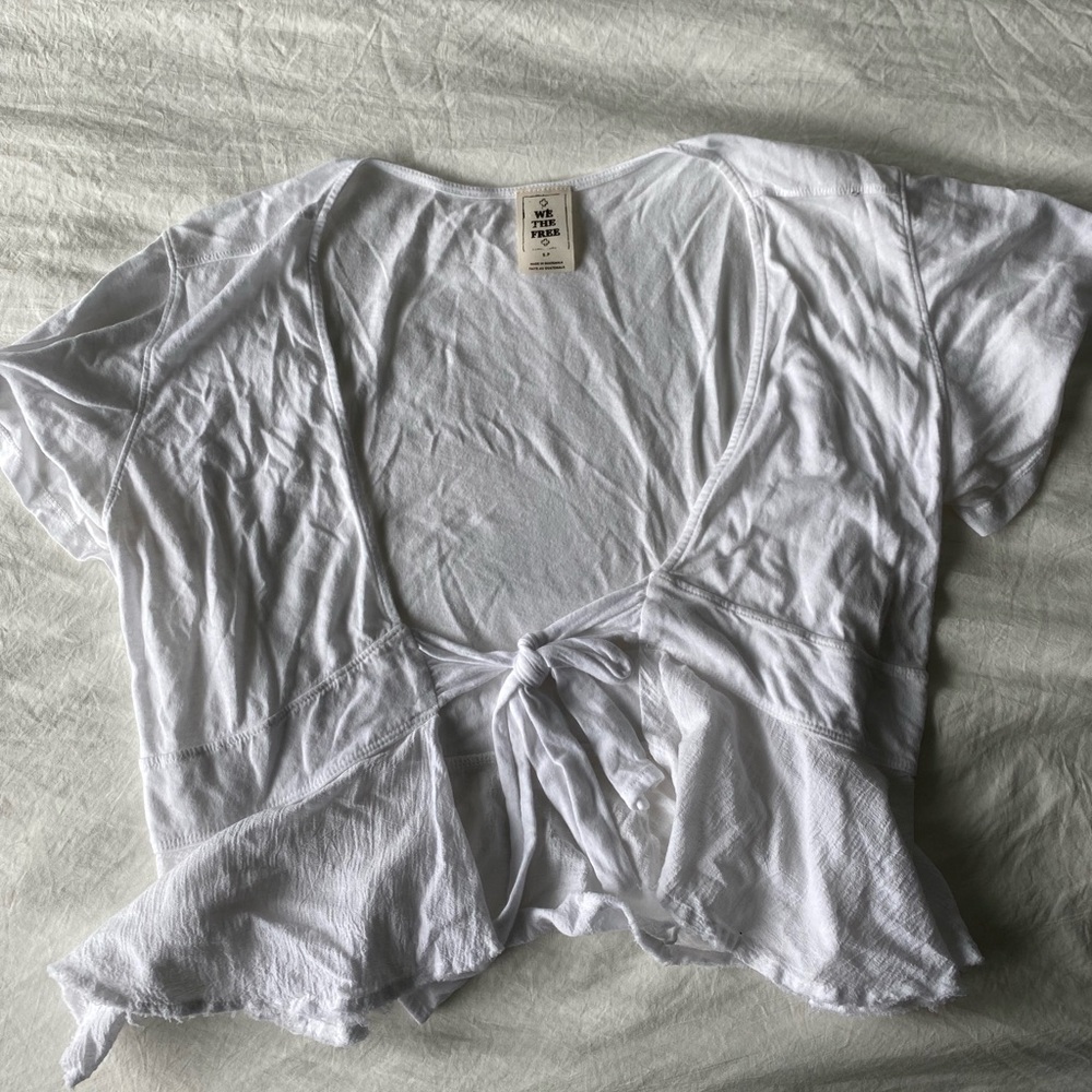 Free People white tie shirt